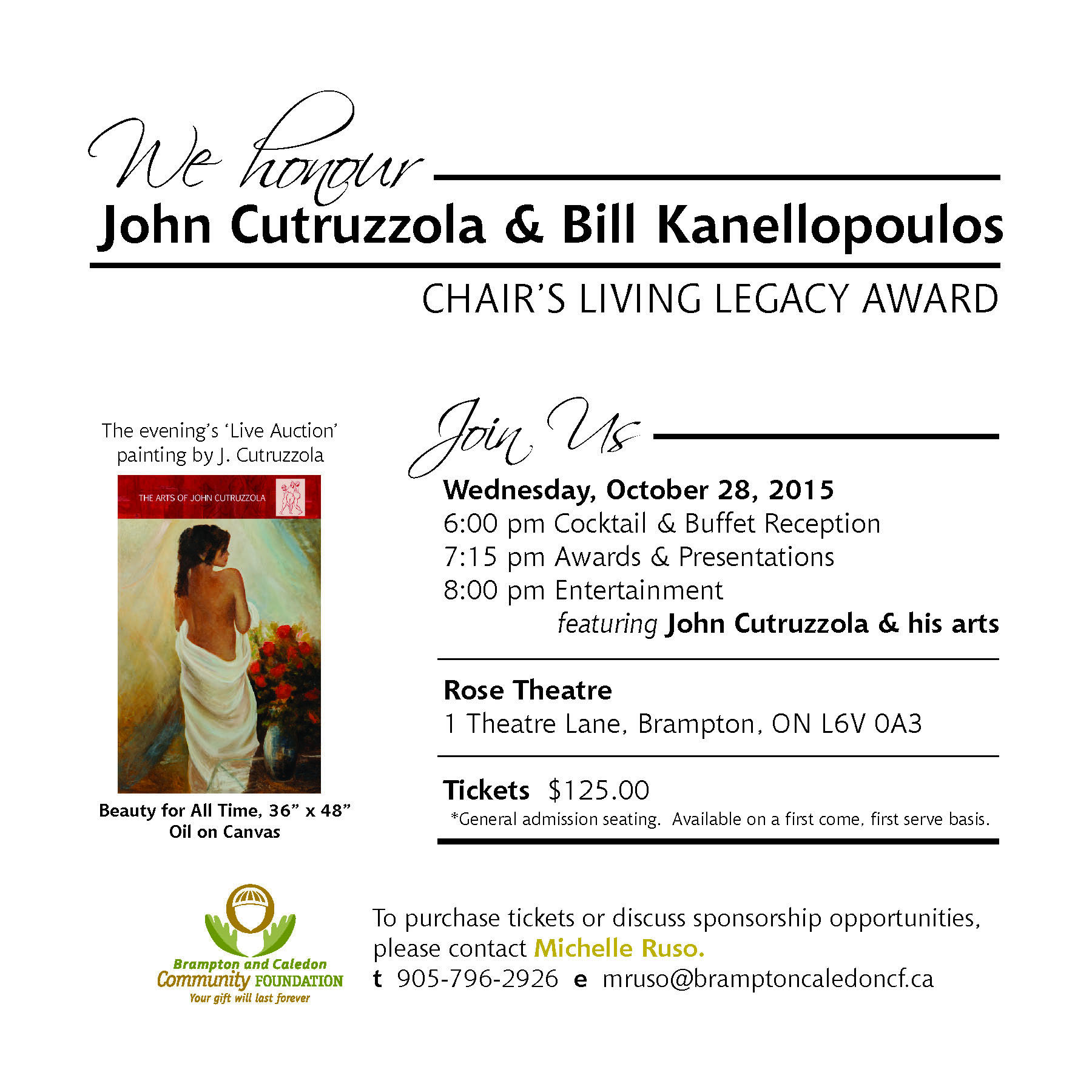 John Cutruzzola and Bill Kanellopoulos Chairs Living Legacy Award